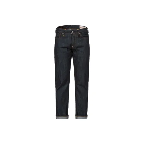 EVISU SS22 Tapered Pants Stretch Moderate Jeans Men's Denim Blue