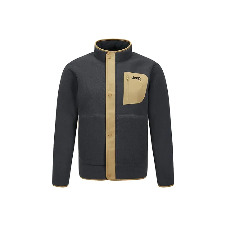 Jeep Double Sided Polar Fleece Jacket With Velvet Long Sleeved Coat Unisex-10