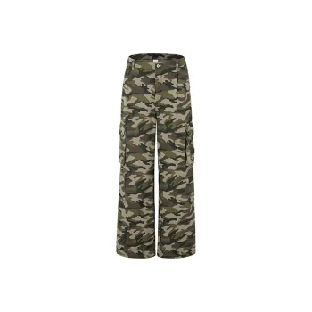 COUNTRY MOMENT Casual Pants Unisex Army Green Camouflage