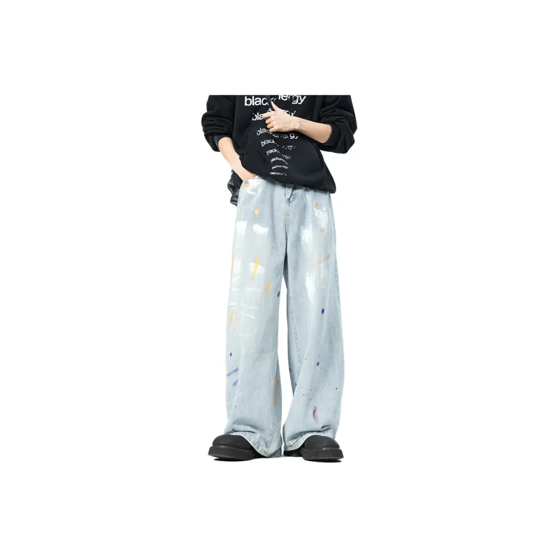 QOTRIOCK Jeans Men's Light Blue-0