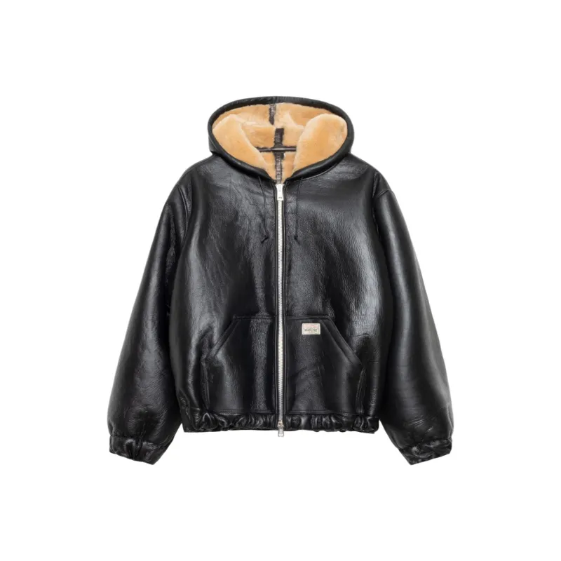 Stussy X Our Legacy Work Shop Reversible Shearling Zip Hoodie-0