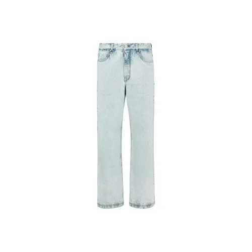 FENDI Logo Patch Straight Leg Jeans