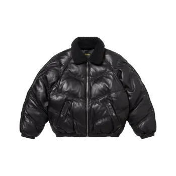 Supreme Schott Chevron Leather Down Puffer Jacket