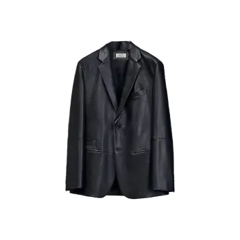 HERMES Leather Jackets Men Black