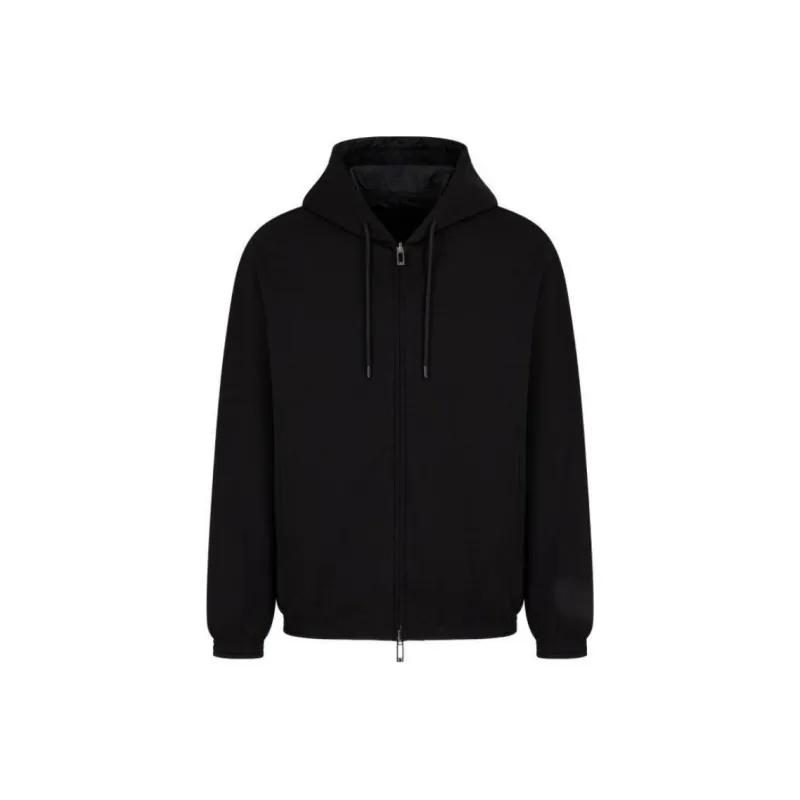EMPORIO ARMANI Reversible Hooded Zip up Sweatshirt In Double Jersey-0