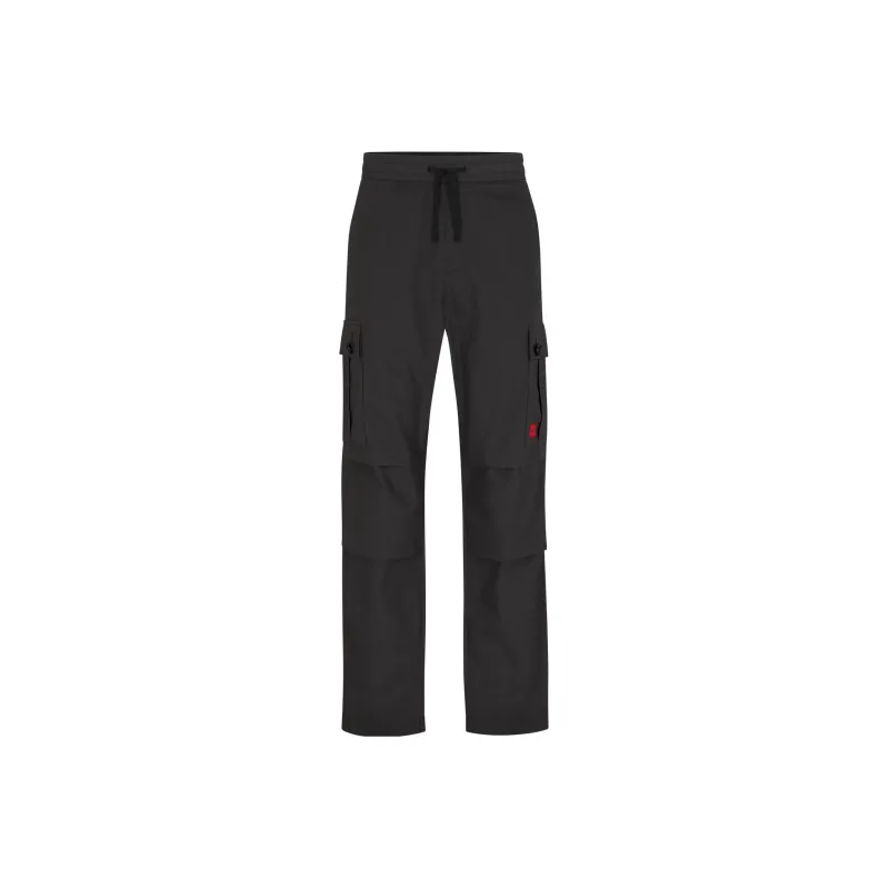 HUGO BOSS FW23 Regular-Fit Cargo Trousers In Ripstop Cotton Cargo Pants Men's Dark Gray-0