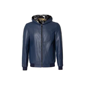 RARE Leather Jackets Men Blue