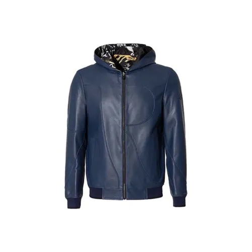 RARE Leather Jackets Men Blue