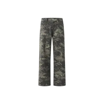 DS'DIARY Jeans Unisex Camouflage Leaf