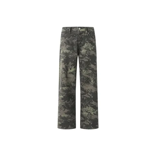 DS'DIARY Jeans Unisex Camouflage Leaf