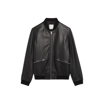 Sandro Leather Jacket Men's Black