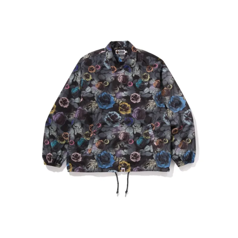 A BATHING APE Floral Camo Bathing Ape Logo Nylon Coach Jacket-0