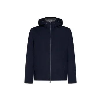 HERNO Zip-Up Hooded Laminar Windbreaker Jacket