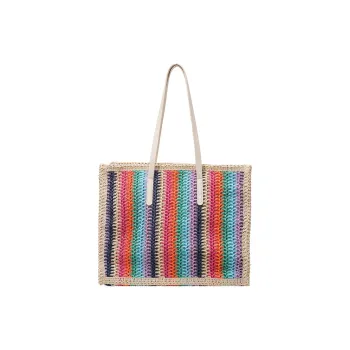 Wenpercy Woven Tote Shoulder Bag Women's Multicolor