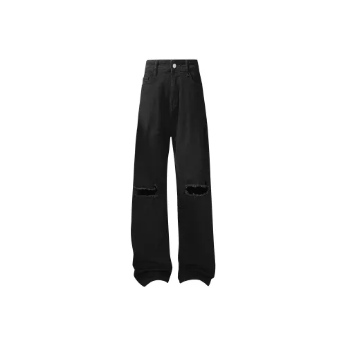 COC CUBE Jeans Unisex Black Ripped