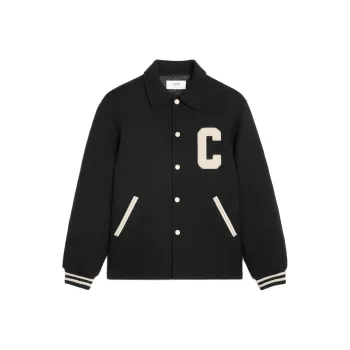 CELINE Baseball Teddy Jacket In Textured Wool