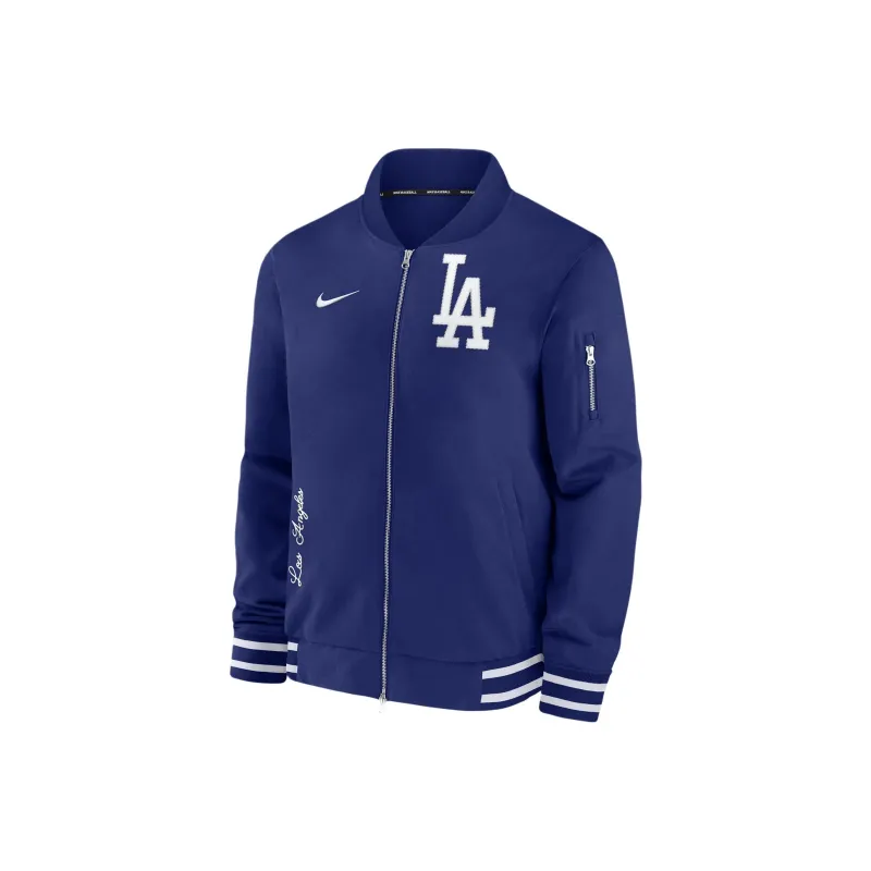 Nike Los Angeles Dodgers Authentic Collection Dugout Men's Nike Mlb Full Zip Bomber Jacket-0