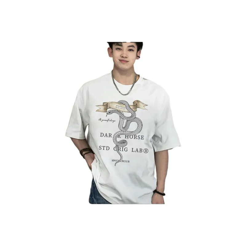 DARK HORSE Slimming Versatile T Shirt With Regular Shoulder And Short Sleeves Unisex-0