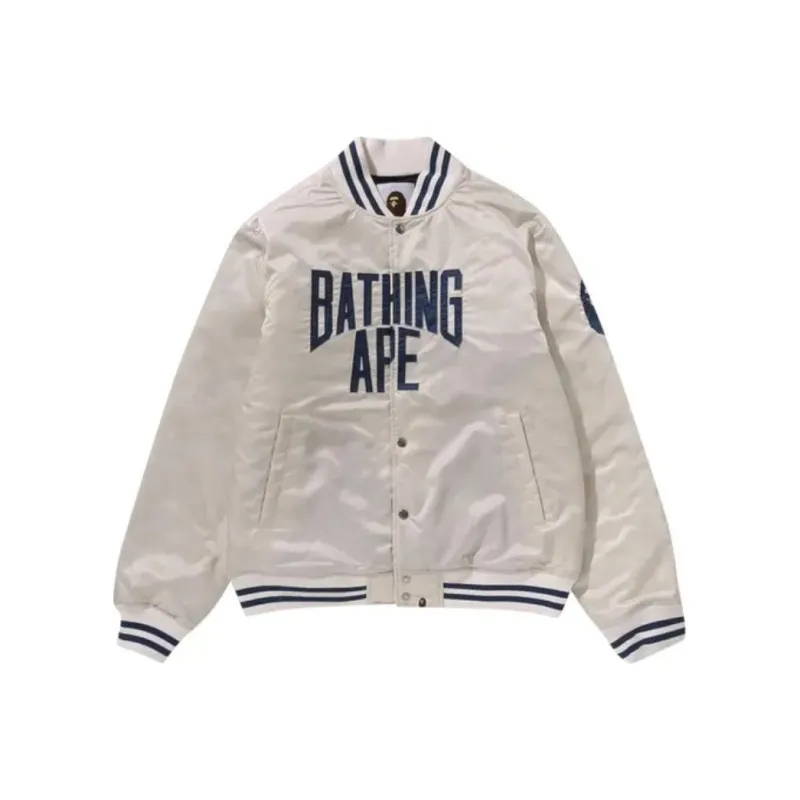 Bape Solid Camo Nyc Logo Nylon Varsity Jacket-2