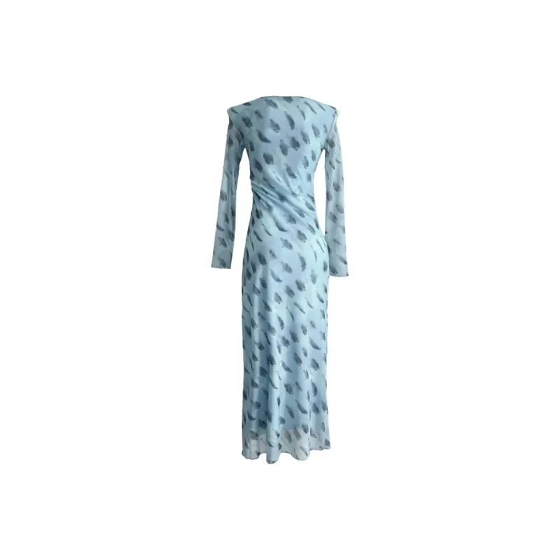 PLANE DRIFT Long Sleeved Dress Women's Mint Print-1