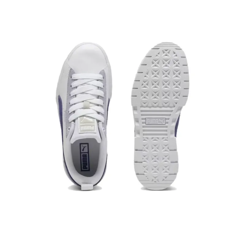 PUMA Maze Slip Resistant Shock Absorbers Low Top Skateboard Shoes Women's White Blue-3