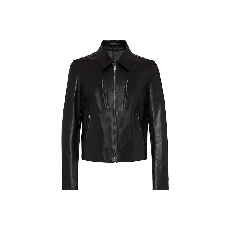 Ferragamo Leather Jackets Men Black-0