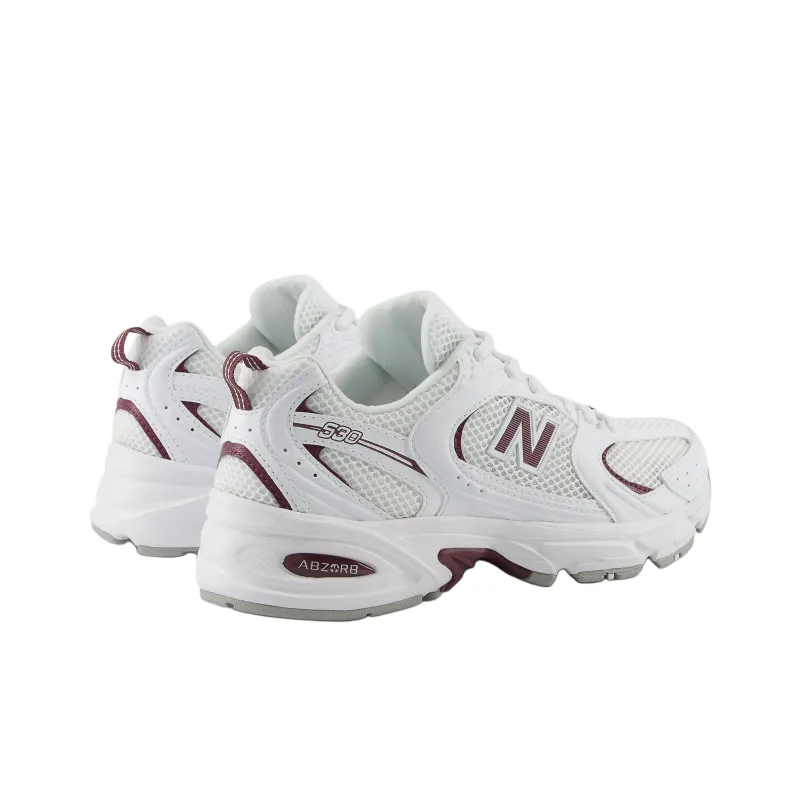 New Balance 530 White Dark Ice Wine-3