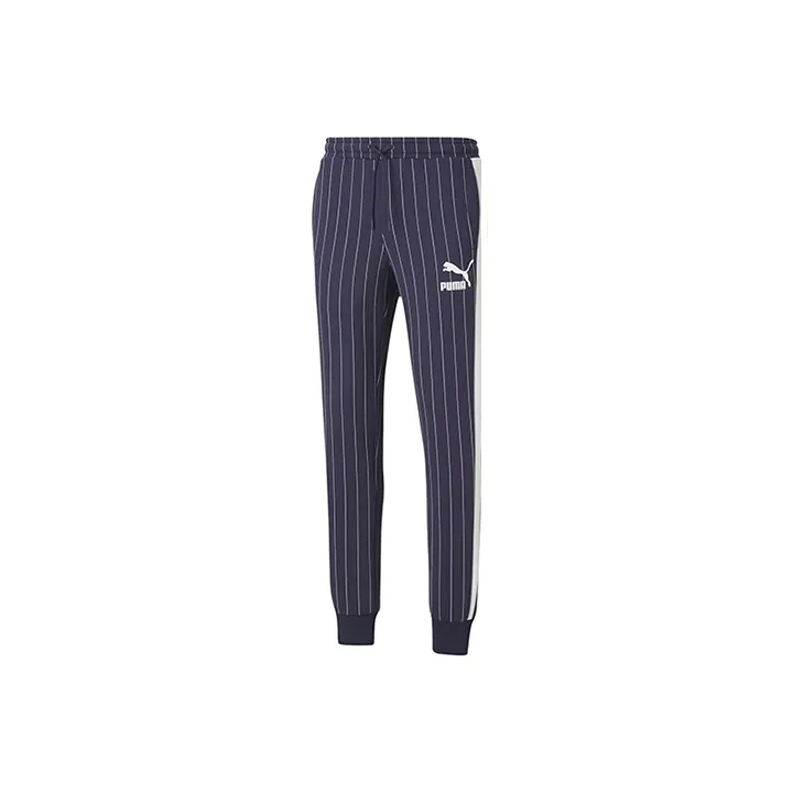 PUMA Pinstripe Casual Pants Men Tweed Blue-0