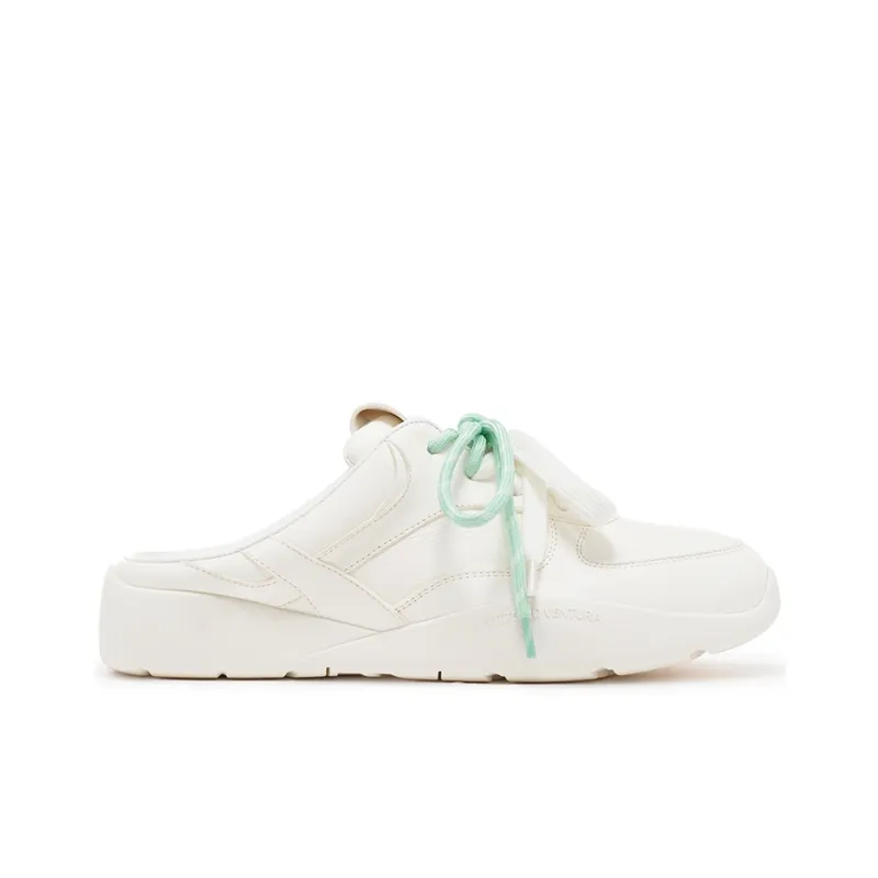 VITTORIO VENTURA German Army Style Low Top Casual Slippers Women's White-1