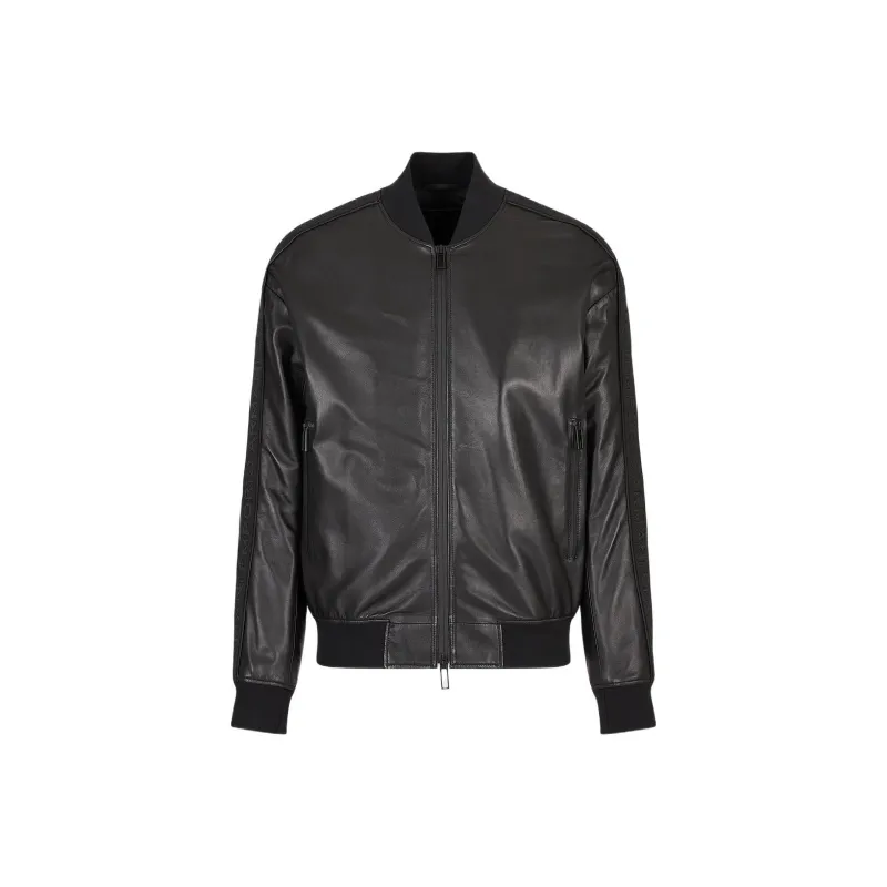 EMPORIO ARMANI Leather Jacket Men's Black-0