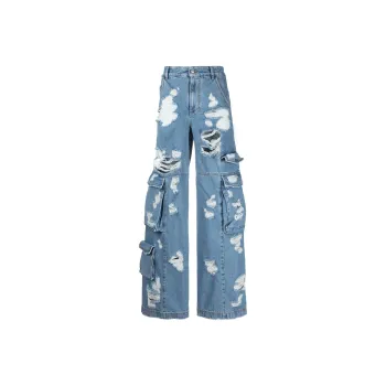 GCDS Distressed Wide leg Jeans