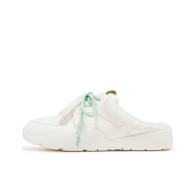 VITTORIO VENTURA German Army Style Low Top Casual Slippers Women's White-0