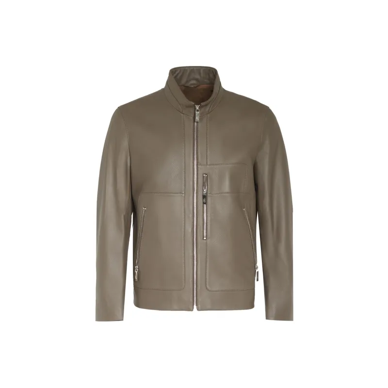 LIU·JO UOMO Leather Jackets Men Light Brown-0