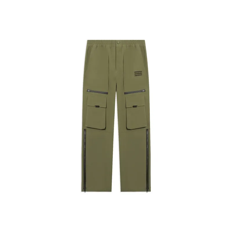 LiNing CF Tracing Knitted Sports Pants Men's Dark Olive Green-0