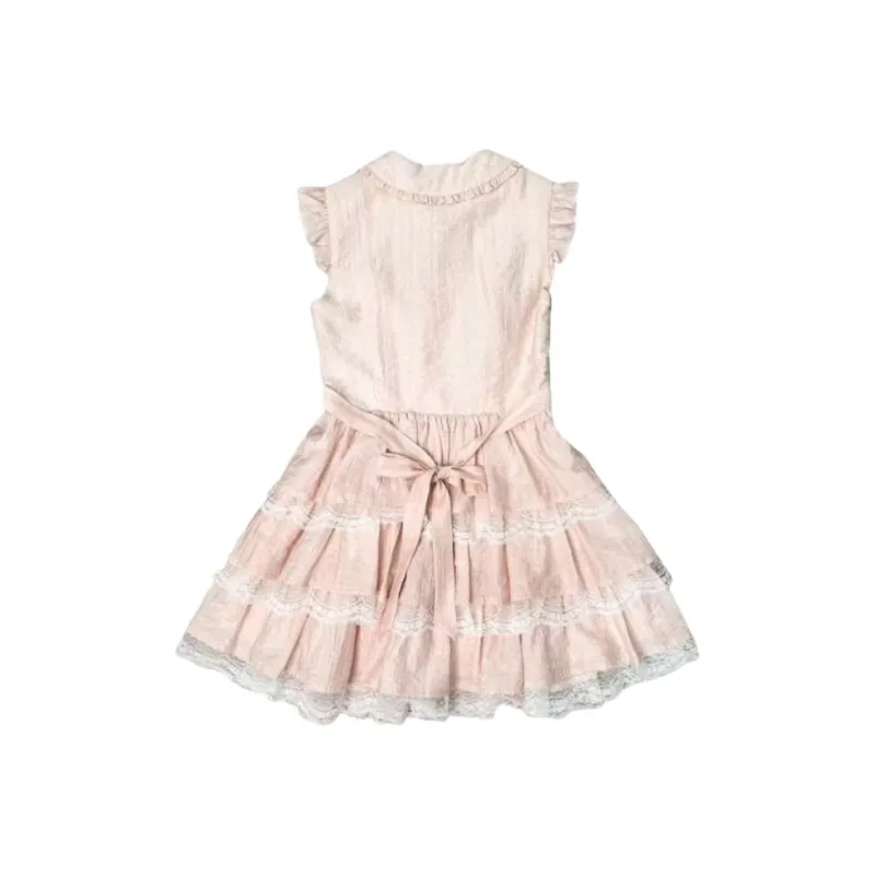 Mu Xiao Xin Short Sleeved Dress Women's Pink-1