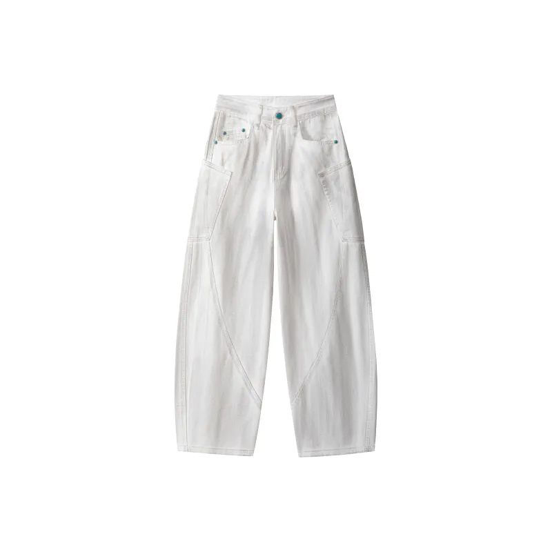 BLANC & ECLARE Luxury Streetwear Casual Scissor Pants Straight Fit Comfortable Draped Loose Fit Versatile Jeans Unisex-0