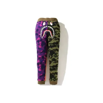A BATHING APE Shark Series Knitted Sports Pants Men's Multicolor