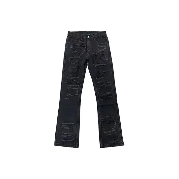 M26D Ripped Pants Jeans Unisex Black-0