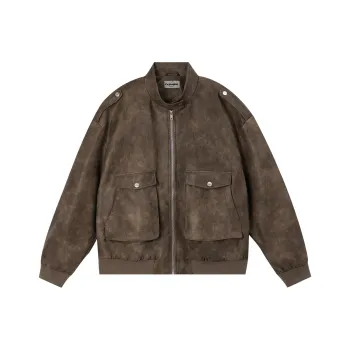 LUJIAMEN Jackets Coats Spring And Autumn Unisex Coffee