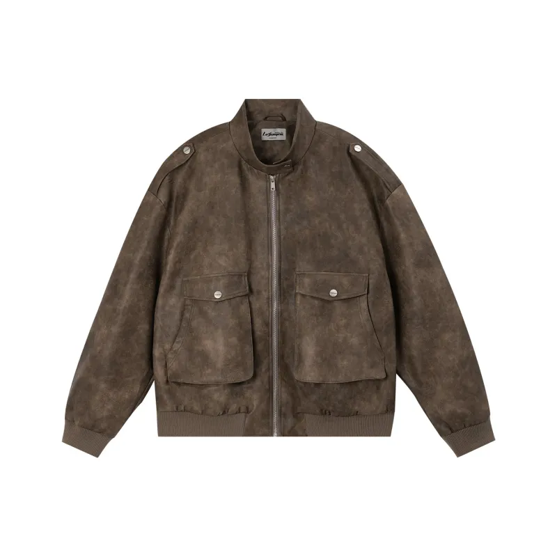 LUJIAMEN Jackets Coats Spring And Autumn Unisex Coffee-0