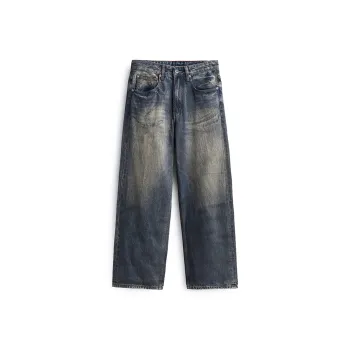 ZENGZHI Jeans Unisex Vintage Blue
