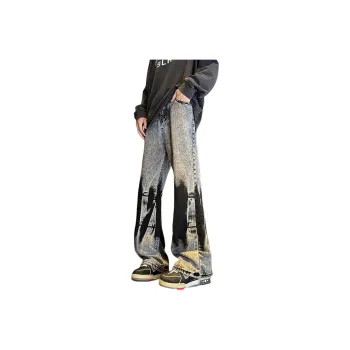 NEAR HERE Jeans Unisex Black Gray Color