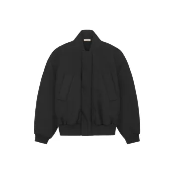 Fear Of God Logo Plaque Zip Up Bomber Jacket