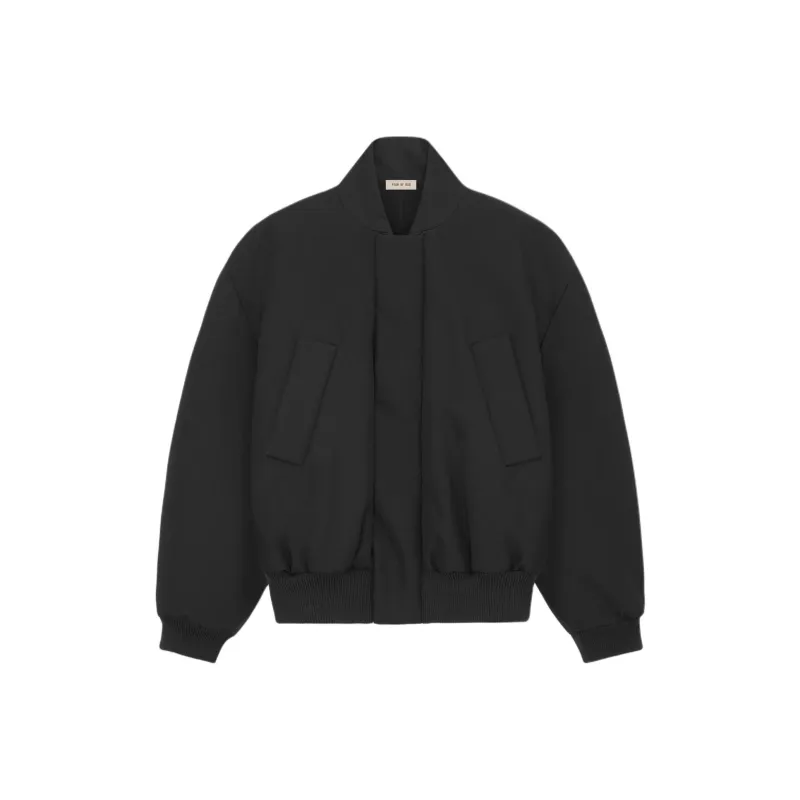 Fear Of God Logo Plaque Zip Up Bomber Jacket-0