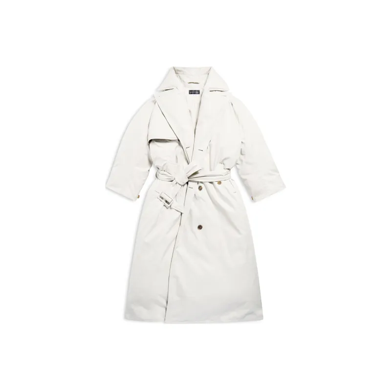 Balenciaga SS24 Trench Coat Loose Fit Style Unisex White-0