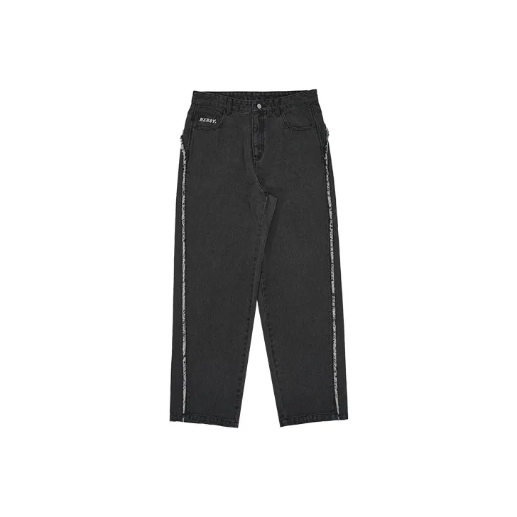 NERDY Straight Jeans Unisex Black-0