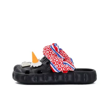 OUBT Creative Ice Cream, Floral Fabric, Exotic Charm Clogs Women's Black