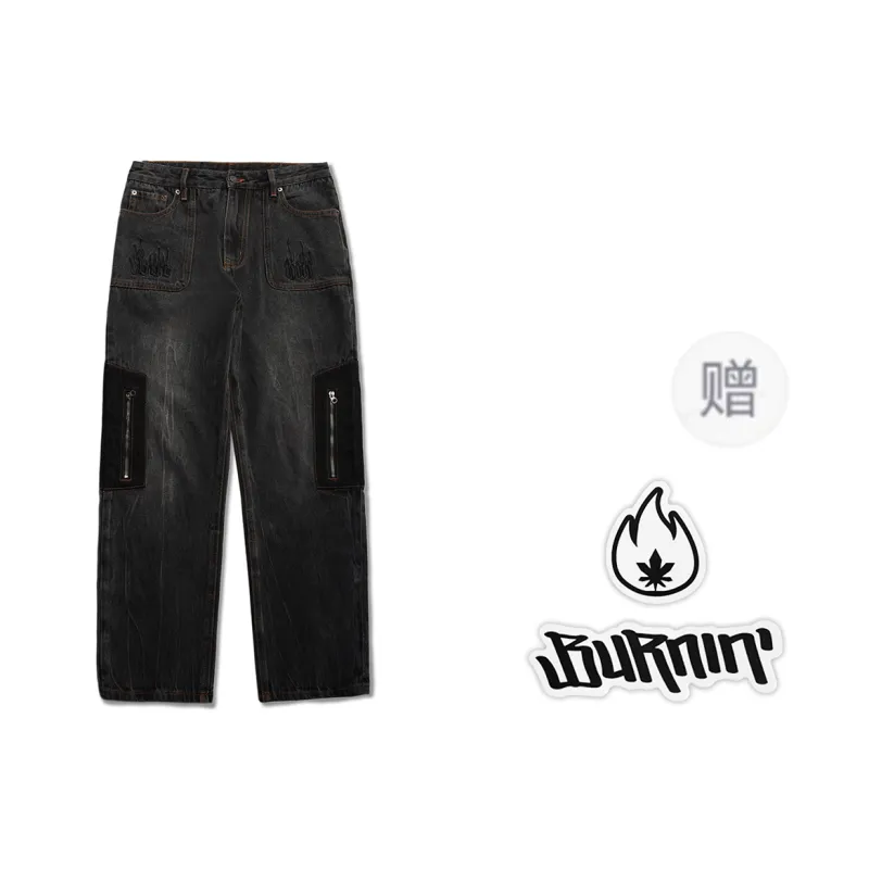 BURNIN Jeans Unisex Black Gray-0