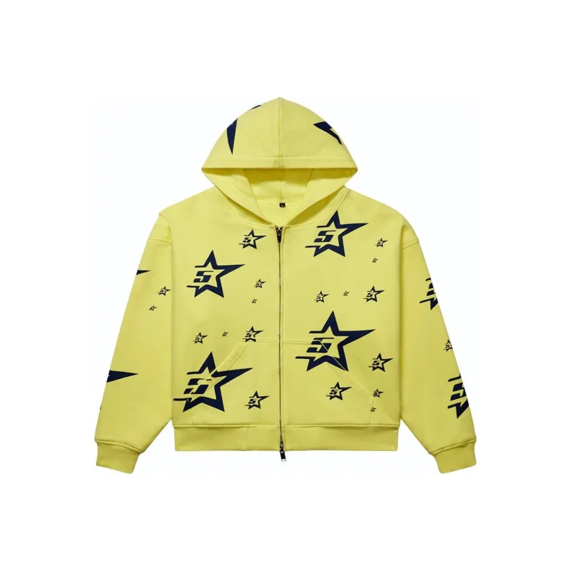 Sp5der Double Layer 5 Star Zip Hoodie-0