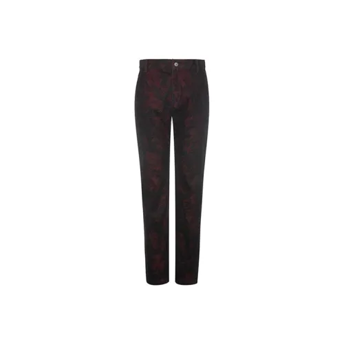 DAVID NAMAN Straight Thickened Jeans Winter Men's Burgundy